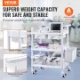 3 Tiers Lab Carts, Lab Utility Cart with 3 Trays & 4 Silent Wheels, Mobile Medical Cart with PP Material, Lab Rolling Cart with 