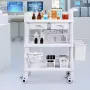 3 niveauer laboratorievogne mobil medicinsk vogn med 3 bakker