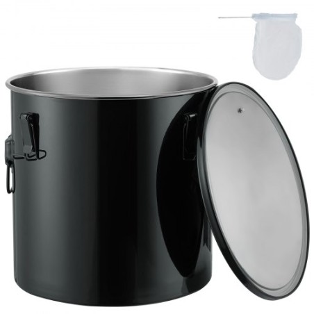 Fryer Grease Bucket, 10 Gal Oil Disposal Caddy Stainless Steel Fryer Oil Bucket Rust-Proof Coating, Oil Transport Container