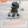 Lightweight Stroller, Compact Easy Fold MultiPosition Recline Canopy Backrest, Carbon Steel Frame, Large Storage Basket,Cup Hold