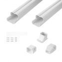 Mini Split Line Set Cover 76.2mm W 2270mm L, PVC Decorative Pipe Line Cover For Air Conditioner with 2 Straight Ducts & Full