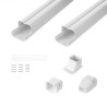 Mini Split Line Set Cover 76.2mm W 2270mm L, PVC Decorative Pipe Line Cover For Air Conditioner with 2 Straight Ducts & Full