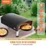 Outdoor Pizza Oven, 12" Gas Fired Pizza Maker, Portable Outside Pizza Grill with Thickened Cordierite Pizza Stone, Waterproof Co