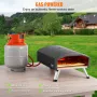Outdoor Pizza Oven, 12" Gas Fired Pizza Maker, Portable Outside Pizza Grill with Thickened Cordierite Pizza Stone, Waterproof Co