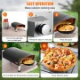 Outdoor Pizza Oven, 12" Gas Fired Pizza Maker, Portable Outside Pizza Grill with Thickened Cordierite Pizza Stone, Waterproof Co