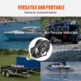 Hand Winch, 1200 lbs Pulling Capacity, Boat Trailer Winch Heavy Duty Rope Crank with 23 ft Polyester Strap and Two-Way Ratchet,