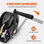 Hand Winch, 1200 lbs Pulling Capacity, Boat Trailer Winch Heavy Duty Rope Crank with 23 ft Polyester Strap and Two-Way Ratchet,