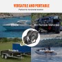 Hand Winch, 1200 lbs Pulling Capacity, Boat Trailer Winch Heavy Duty Rope Crank with 23 ft Polyester Strap and Two-Way Ratchet,