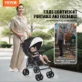 Lightweight Stroller, Compact Easy Fold MultiPosition Recline Canopy Backrest, Carbon Steel Frame, Large Storage Basket, Umbrell