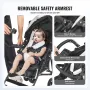 Lightweight Stroller, Compact Easy Fold MultiPosition Recline Canopy Backrest, Carbon Steel Frame, Large Storage Basket, Umbrell