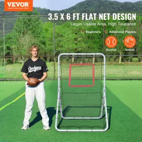 Baseball And Softball Rebounder Net 3.5 x 6 ft 5 Adjustable Angles