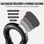 4 Pack 5/8 "D Ring Shackle med 3/4" Skruestift 28660 lbs Break