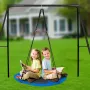 Tree Swing, 40 Inch Saucer Swing, 750lbs Weight Capacity, 900D Oxford Fabric Swing Seat with 2 Tree Hanging Straps and Adjustabl