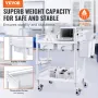 2 Tiers Lab Carts, Lab Utility Cart with 2 Trays, 2 Drawers & 4 Silent Wheels, Mobile Medical Cart with PP Material, Lab Rolling