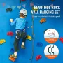 25 Rock Climbing Holds, Multi-Size and Colored Climbing Rocks for Kids and Adults, Rock Wall Holds with Knotted Rope, Handles an