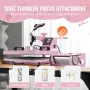 Heat Press Machine 38x38 cm 5 in 1 with 850.5 g Tumbler Press T-Shirts Pink