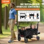 Wagon Stroller for 2 Kids, Push Pull Quad Collapsible Stroller with Adjustable Handle, Encircling Harness Removable Canopy, 4 Wh