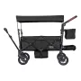 Wagon Stroller for 2 Kids, Push Pull Quad Collapsible Stroller with Adjustable Handle, Encircling Harness Removable Canopy, 4 Wh