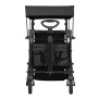 Wagon Stroller for 2 Kids, Push Pull Quad Collapsible Stroller with Adjustable Handle, Encircling Harness Removable Canopy, 4 Wh