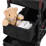 Wagon Stroller for 2 Kids, Push Pull Quad Collapsible Stroller with Adjustable Handle, Encircling Harness Removable Canopy, 4 Wh