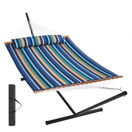 Two Person Hammock with Stand Included Heavy Duty 480lb Capacity, Double Hammock with 12 FT Steel Stand and Portable Carrying