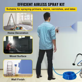 Airless Paint Spray Hose Kit 15.24m 6.4mm Swivel Joint 3600psi with 517 Tip