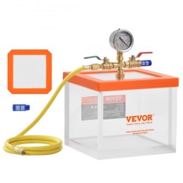 2 Gallon Vacuum Chamber, Upgraded Multipurpose Acrylic Vacuum Degassing Chamber, Transparent Vacuum Chamber, for Resin