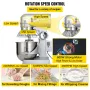 Industrial Kitchen Mixer 15Qt 600W, 3 Gear Speeds (110/178/390 RPM), Durable 110V, Includes Stainless Bowl, Dough Hook, Whisk, B