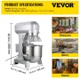 15QT COMMERCIAL Heavy Duty Steel 3-trins Stand Food/Dough Mixer