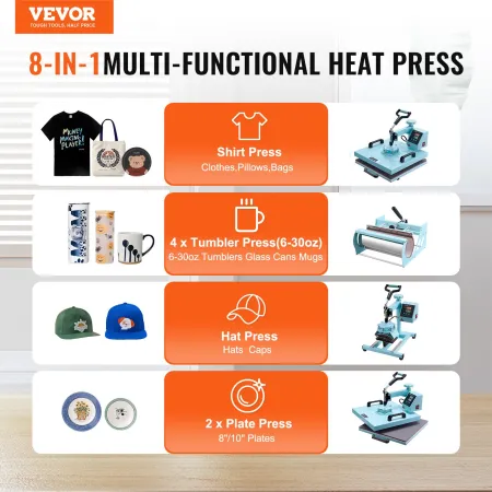 Heat Press Machine 15x15 i 5 i 1 med 30 oz tumbler Press