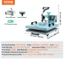 Heat Press Machine, 15 x 15 inch, 5 in 1 Heat Transfer Machine with 30 oz Tumbler Press, 360° Swing Away T-Shirt Pressing, Digit