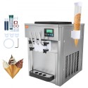 Commercial Soft Serve Ice Cream Machine 20L/H Yield 3 Flavor Countertop