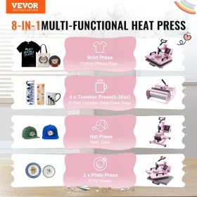 Heat Press Machine 12x15 i 5 i 1 med 30 oz tumbler Press