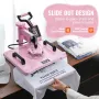 Heat Press Machine 30.5x38.1 cm 5 in 1 with 850.5 g Tumbler Press T-Shirts Pink