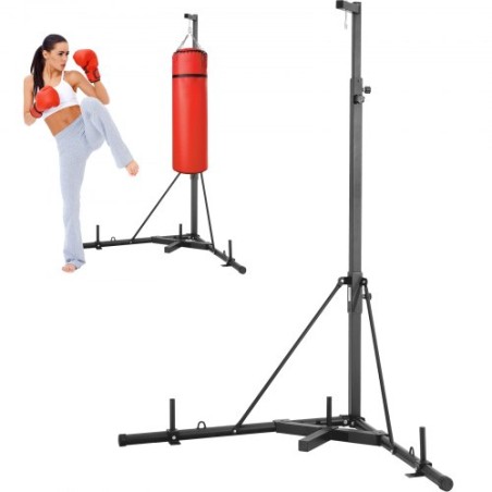 Punching Bag Stand, Steel Heavy Duty Workout Training Equipment, Adjustable Height Boxing Punching Stand with Weighted Base,