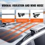 Universal Roof Rack Crossbar 119.9 cm Length for Vehicle w/ Raised Side Rail