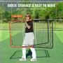 Baseball And Softball Rebounder Net, 3 x 4.5 ft PitchBack Baseball Pitching Nest, 3-Way Baseball, Softball Pitchback Net, Fieldi