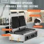 Commercial Piadine Sandwich Grill, 3600W Electric Double Sandwich Press for Panini Stainless Steel Temperature Controlled Enamel