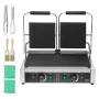 Commercial Piadine Sandwich Grill, 3600W Electric Double Sandwich Press for Panini Stainless Steel Temperature Controlled Enamel