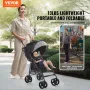 Lightweight Stroller, Compact Easy Fold MultiPosition Recline Canopy Backrest, Carbon Steel Frame, Large Storage Basket,Cup Hold