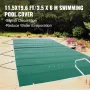 Poolsikkerhedsdæksel, 11,5x19,6 ft i jorden pooldækning, grøn