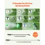 Lawn Sprayer with Wheels, Adjustable Pressure 0-90 PSI, Sprayer with 60L Tank, with 8 Nozzles, 2 Wands, Wide Opening Lid for Gar
