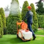Lawn Sprayer with Wheels, Adjustable Pressure 0-90 PSI, Sprayer with 60L Tank, with 8 Nozzles, 2 Wands, Wide Opening Lid for Gar