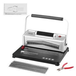 Coil Spiral Binding Machine, Manual Book Maker with Electric Binding, 46-Holes Binding 500 Sheets Punch Binder, with 100pcs