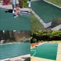 Pool Safety Cover, 11.5x19.6 ft In-ground Pool Cover, Green PVC Pool Covers, Rectangular Safety Pool Cover In-ground Cover Solid