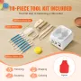Mini Pottery Wheel, 0-320RPM Adjustable Speed Detachable Basin Forming Machine, 2.56in/3.94in 2 Turntables Electric Ceramic Whee