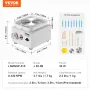 Mini Pottery Wheel, 0-320RPM Adjustable Speed Detachable Basin Forming Machine, 2.56in/3.94in 2 Turntables Electric Ceramic Whee