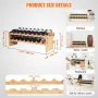 18 Bottle Stackable Modular Wine Rack, 2-Tier Solid Bamboo Wood Storage Racks, Floor Freestanding Wines Holder Display Shelf, Wo