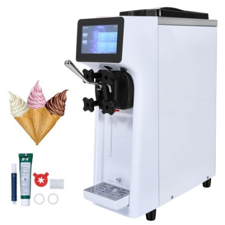Soft Serve Ice Cream Machine Maker 10L/H Yield Single Flavor Countertop