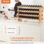 36 flaske stabelbar modulær vin rack bambus træ display hylde